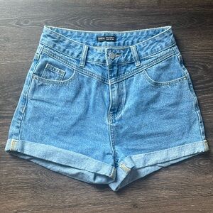 Light Blue Denim Jean Shorts with Design